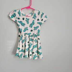 Dot Dot Smile Dress Baby Girl's 6-12mo Green Cactus Cap Sleeve Twirl Stretch NWT